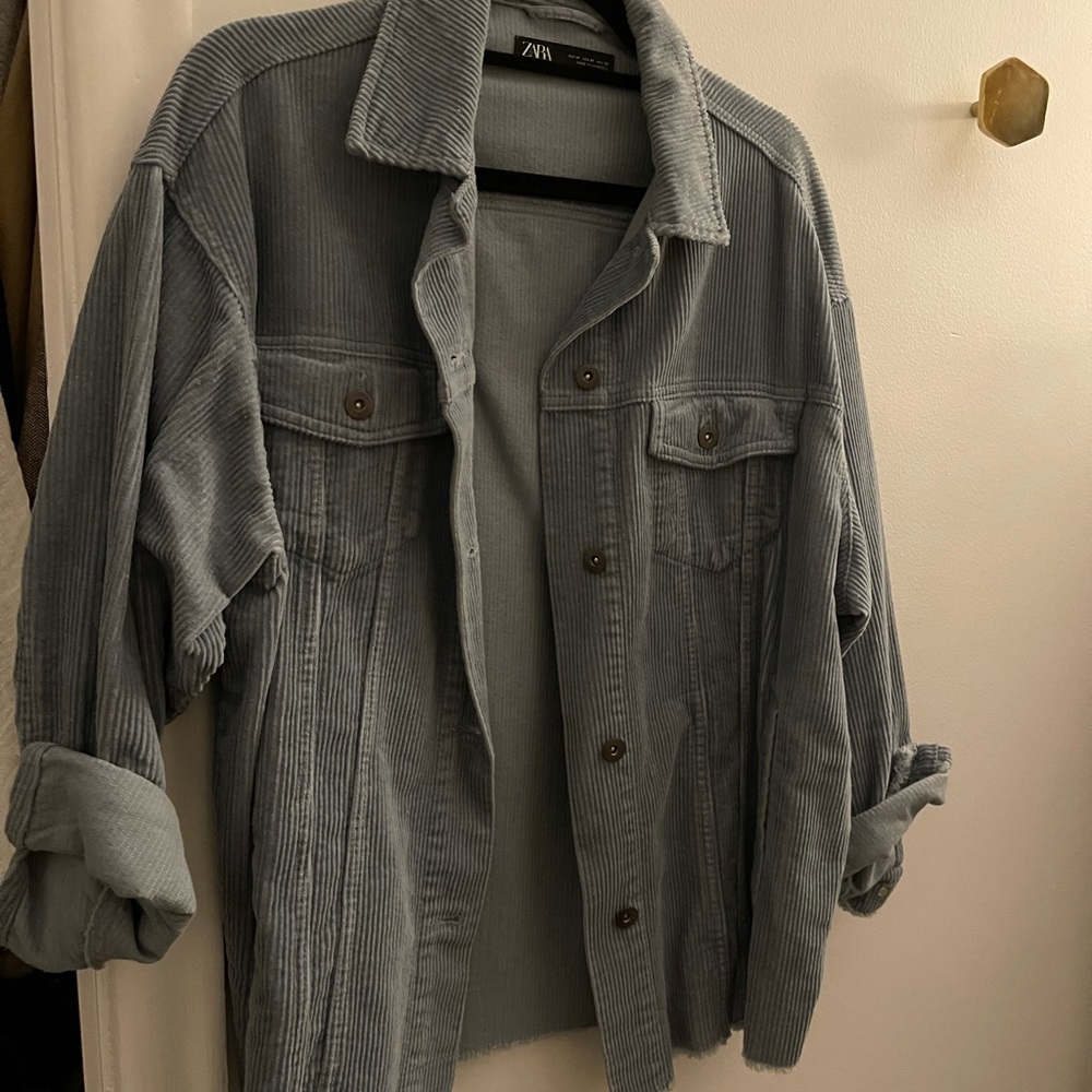 ZARA BLUE CORD SHIRT